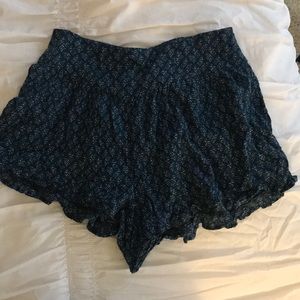 Blue Flowy Shorts